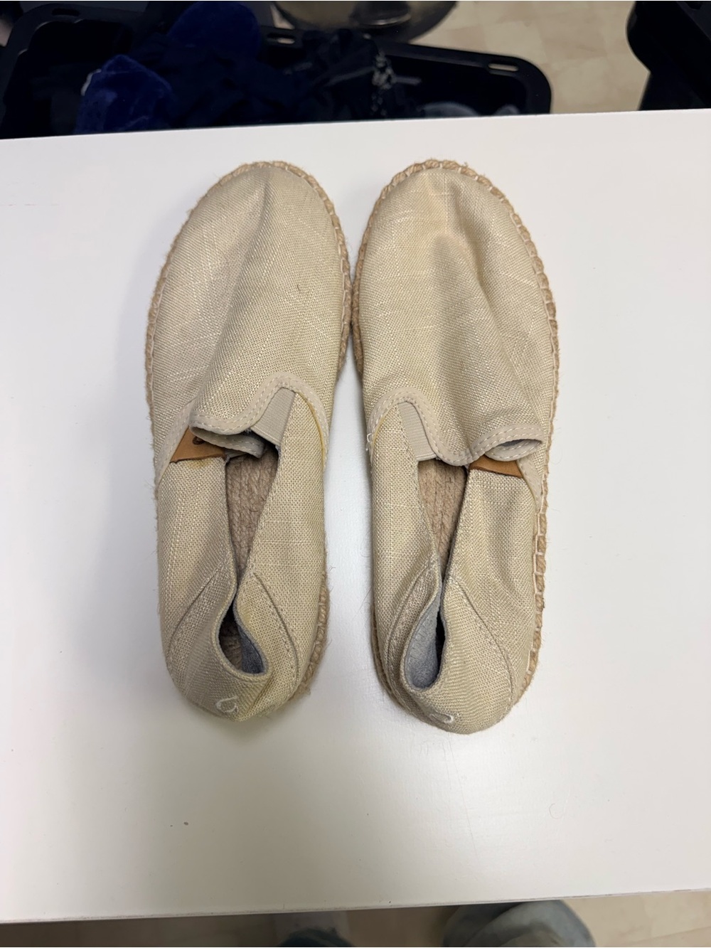 Beige Canvas Slip-On Espadrilles